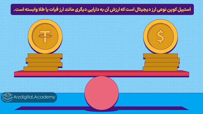 استیبل کوین نوعی ارز دیجیتال است که ارزش آن به دارایی دیگری مانند ارز فیات یا طلا وابسته است.