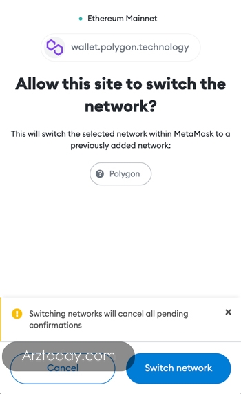 روی "Switch network" انجام دهید